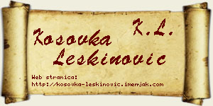Kosovka Leškinović vizit kartica